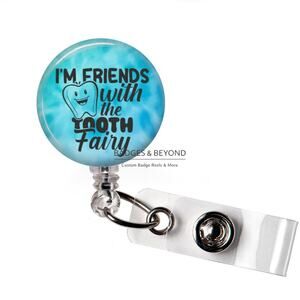 🦷✨ Friends With The Tooth Fairy Badge Reel | Dental Retractable ID Holder